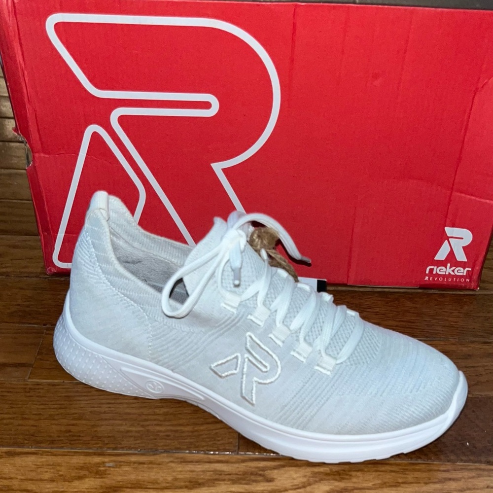 Rieker Harmony 01 Comfort Sneaker Quarz Weiss Gray Womens Size 37